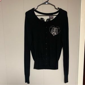 Too Fast Vampire Teeth Cardigan Size M